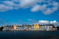 Long exposure view of the colorful rainbow houses and lake in Houten