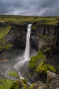 long exposure view of the Haifoss waterfall in southern Iceland Royalty Free Stock Photo