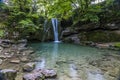 A long exposure view of Janet Foss on Gordale Beck, Yorkshire