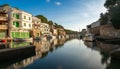 long exposure view of the picturesque village and harbor at Cala Figuera on Mallorca Royalty Free Stock Photo