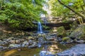 A long exposure view of Summerhill Force & Gibson`s Cave on the Bowlees Beck