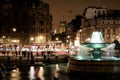 Long Exposure view of Trafalgar Square in London at night, England, UK Royalty Free Stock Photo