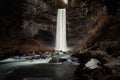 Long exposure of a waterfall in Brandywine Falls Provincial Park in British Columbia, Canada Royalty Free Stock Photo