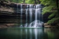 long exposure of waterfall creating smooth, silky water Royalty Free Stock Photo