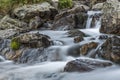 Long exposure waterfall near Soulcem lake Royalty Free Stock Photo