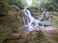 Long exposure waterfall Poledni vodopad in Jizerske hory mounta