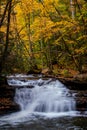 Mill Creek Falls - Long Exposure Waterfall - Autumn / Fall Scenery - Kumbrabow State Forest - West Virginia Royalty Free Stock Photo