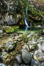 Long exposure, waterfall Virje in Slovenia Royalty Free Stock Photo