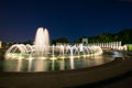 Long Exposure of the World War Two Memorial at night in the Dist Royalty Free Stock Photo