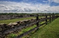 Long fence view in the country Royalty Free Stock Photo