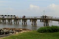 Long fishing pier with families enjoying the day,Jekyll Island,2015