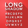 Long flat shadow alphabet