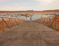 A long floatable walkway in the desert Royalty Free Stock Photo