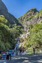 Long flow of Ravana Waterfalls Ella, Sri Lanka, vertical