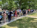 Long Food Line at the Church 75th Year Celebration in June in Spring