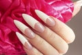 Long French manicure