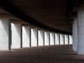 Long gallery of columns in the building