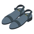 Long girl sandals icon, isometric style
