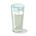 Long glass cup with water. Drinking vessels. Transparent tableware