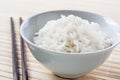 Long grain rice bowl with chopsticks Royalty Free Stock Photo