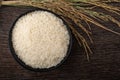 Long grain of rice and rice,White rice Jasmine rice thailand Royalty Free Stock Photo