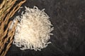 Long grain of rice and rice,White rice & x28;Jasmine rice& x29; thailand Royalty Free Stock Photo