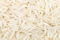 Long-grain uncooked white Basmati rice close up Royalty Free Stock Photo