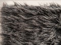 Long gray fake fur texture cover Synthetic fiber soft faux fur macro fabric photo Monochrome fluffy furry surface design