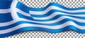 Long greek flag on transparent background. Royalty Free Stock Photo