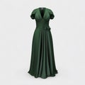 Mockup Long Green Evening Dress Generative Ai