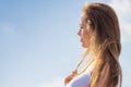 Long hair girl portrait outdoor at sunny day Royalty Free Stock Photo