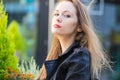 Long hair girl portrait outdoor Royalty Free Stock Photo