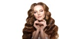 Long hair. Waves Curls Updo Hairstyle. Hair Salon. Fashion model