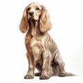 Hyper-realistic Cocker Spaniel Standing Illustration On White Background