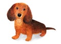 Long-haired dachshund. Watercolor illustration.