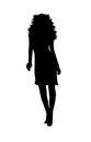 Long haired woman silhouette