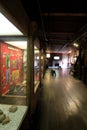 Long hallway of room filled with displays,Fort William Henry,Lake George,New York,2015