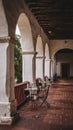 Long hallway in Santa Barbara Mission, Santa Barbara, California Royalty Free Stock Photo