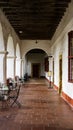 Long hallway in Santa Barbara Mission, Santa Barbara, California Royalty Free Stock Photo