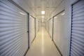 Long hallway of a self storage unit Royalty Free Stock Photo