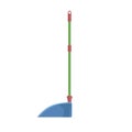Long-handled scoop, dustpan. Side view of dust pan. Manual cleaning tool for housework. Realistic colored flat vector