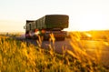 Long Haul overnight Trucking Logistics on a country highway road in South African Farmland region