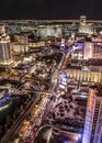 Long HDR Exposure of traffic on Las Vegas Boulevard Royalty Free Stock Photo