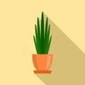 Long high leaf houseplant icon, flat style