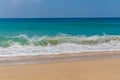 Ocean tide waves on paradise sandy beach Royalty Free Stock Photo