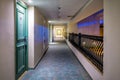 long hotel corridor doorway