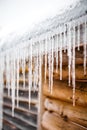 Long Icicles Melting of a roof top Royalty Free Stock Photo