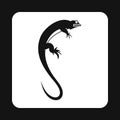 Long iguana icon, simple style