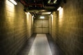 Long industrial hall way with scary feel Royalty Free Stock Photo