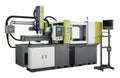 Long injection molding machine isolated on white background Royalty Free Stock Photo